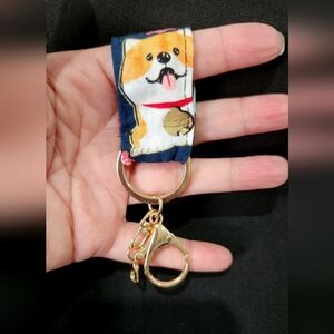 Keychain Fob Holder Card Holder Doggie Pattern